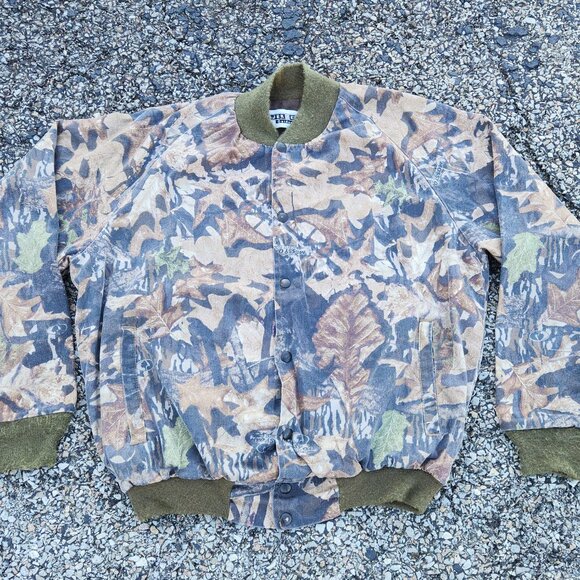 VINTAGE MENS JERZEES OUTDOORS CAMOUFLAGE JACKET COAT - Picture 1 of 11